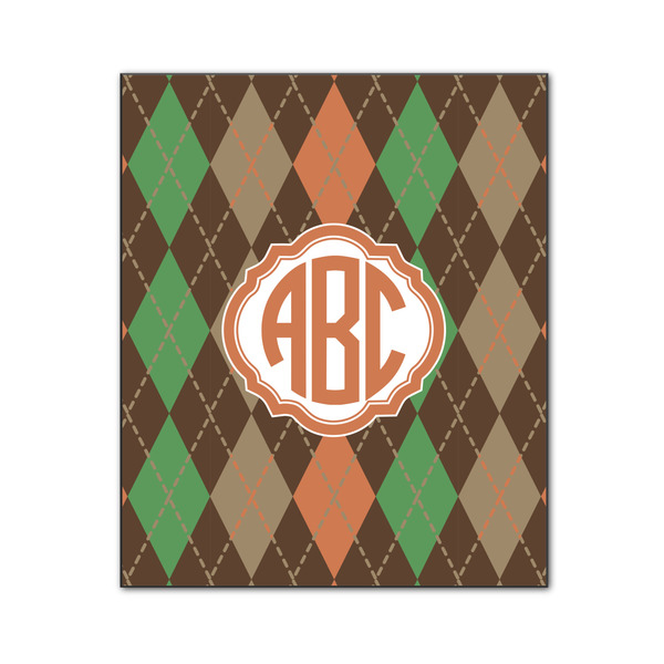 Custom Brown Argyle Wood Print - 20x24 (Personalized)