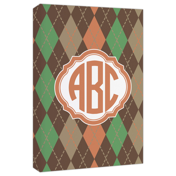 Custom Brown Argyle Canvas Print - 20x30 (Personalized)