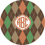 Brown Argyle Multipurpose Round Labels - 3" (Personalized)