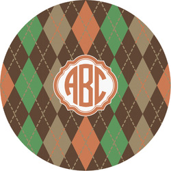 Brown Argyle Multipurpose Round Labels - Custom Sized (Personalized)