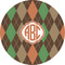 Brown Argyle 3" Multipurpose Round Labels - Single Sticker