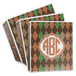 Brown Argyle 3-Ring Binder (Personalized)