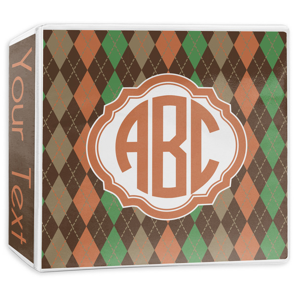 Custom Brown Argyle 3-Ring Binder - 3 inch (Personalized)