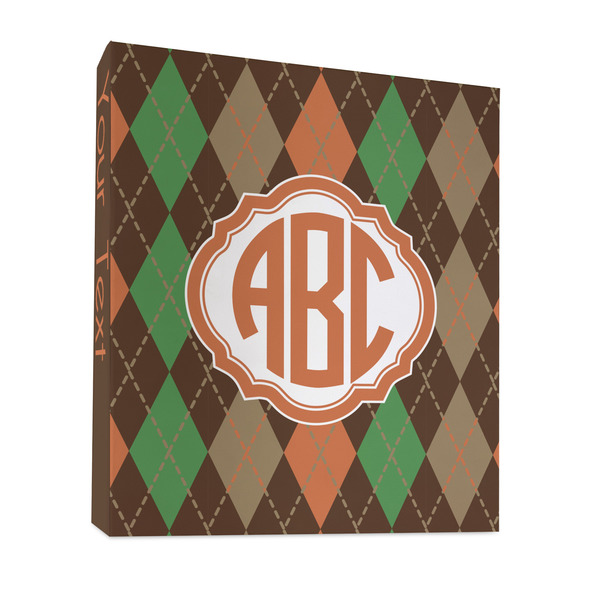 Custom Brown Argyle 3 Ring Binder - Full Wrap - 1" (Personalized)