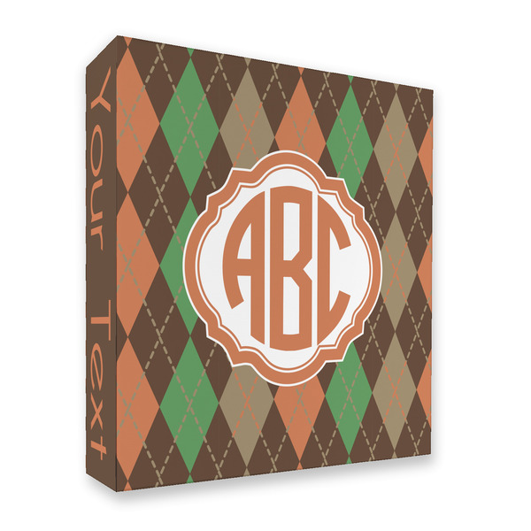 Custom Brown Argyle 3 Ring Binder - Full Wrap - 2" (Personalized)