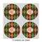 Brown Argyle 4" Multipurpose Round Labels - Sheet