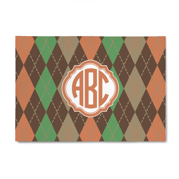 Custom Brown Argyle 4' x 6' Patio Rug (Personalized)