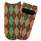 Brown Argyle Adult Ankle Socks - Single Pair - Front and Back