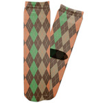 Brown Argyle Adult Crew Socks