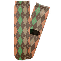 Brown Argyle Adult Crew Socks