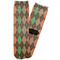 Brown Argyle Adult Crew Socks - Single Pair - Front and Back