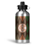 Brown Argyle Water Bottles - 20 oz - Aluminum (Personalized)