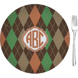 Brown Argyle Glass Appetizer / Dessert Plate 8" (Personalized)