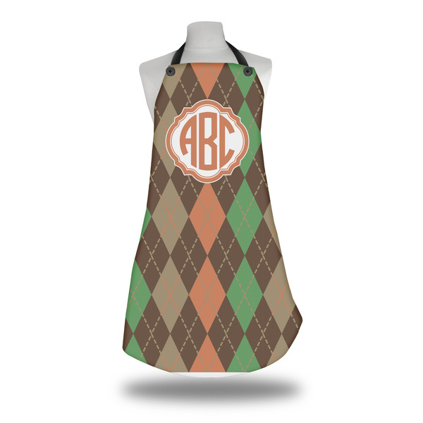 Custom Brown Argyle Apron w/ Monogram