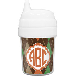 Brown Argyle Baby Sippy Cup (Personalized)
