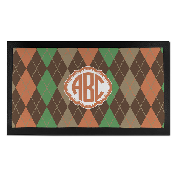 Custom Brown Argyle Bar Mat - Small (Personalized)