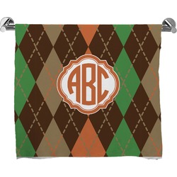 Brown Argyle Bath Towel (Personalized)