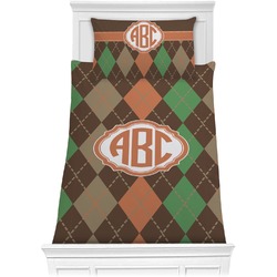 Brown Argyle Comforter Set - Twin XL (Personalized)