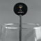 Brown Argyle Black Plastic 5.5" Stir Stick - Round - Main