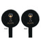 Brown Argyle Black Plastic 7" Stir Stick - Double Sided - Round - Front & Back