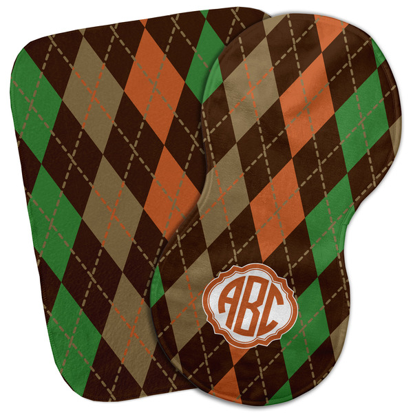 Custom Brown Argyle Burp Cloth (Personalized)