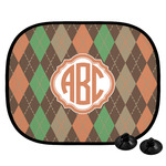 Brown Argyle Car Side Window Sun Shade (Personalized)