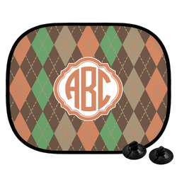 Brown Argyle Car Side Window Sun Shade (Personalized)