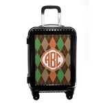 Brown Argyle Carry On Hard Shell Suitcase (Personalized)