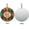 Brown Argyle Ceramic Flat Ornament - Circle Front & Back (APPROVAL)