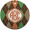 Brown Argyle Ceramic Flat Ornament - Circle (Front)