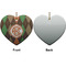 Brown Argyle Ceramic Flat Ornament - Heart Front & Back (APPROVAL)