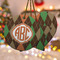 Brown Argyle Ceramic Flat Ornament - PARENT