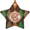 Brown Argyle Ceramic Flat Ornament - Star (Front)