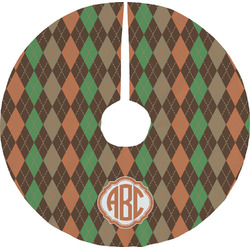 Brown Argyle Tree Skirt (Personalized)