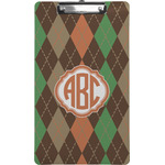 Brown Argyle Clipboard (Legal Size) w/ Monogram