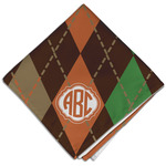 Brown Argyle Cloth Dinner Napkin - Single w/ Monogram