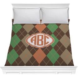 Brown Argyle Comforter - Full / Queen (Personalized)