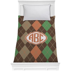 Brown Argyle Comforter - Twin (Personalized)