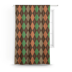 Brown Argyle Curtain