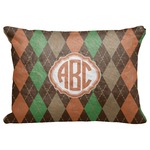 Brown Argyle Decorative Baby Pillowcase - 16"x12" (Personalized)