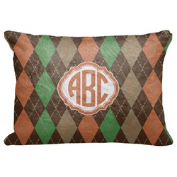 Brown Argyle Decorative Baby Pillowcase - 16"x12" (Personalized)