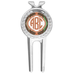 Brown Argyle Golf Divot Tool & Ball Marker (Personalized)
