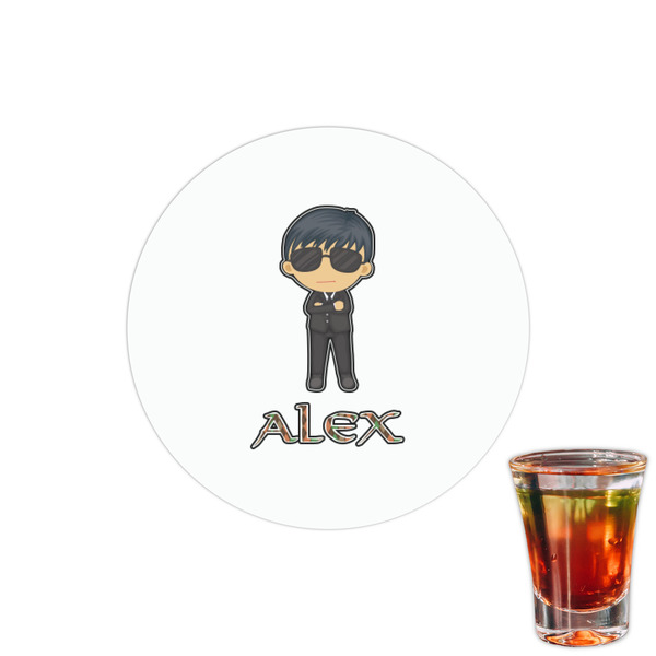 Custom Brown Argyle Printed Drink Topper - 1.5" (Personalized)