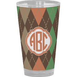 Brown Argyle Pint Glass - Full Color (Personalized)