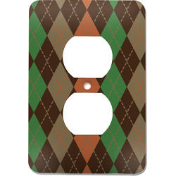 Brown Argyle Electric Outlet Plate