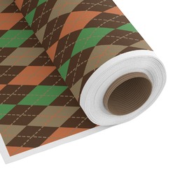 Brown Argyle Fabric by the Yard - Spun Polyester Poplin