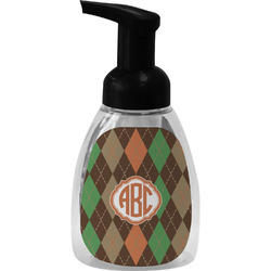 Brown Argyle Foam Soap Bottle - Black (Personalized)