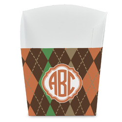 Brown Argyle French Fry Favor Boxes (Personalized)