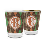 Brown Argyle Glass Shot Glass - 1.5 oz (Personalized)