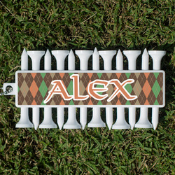 Brown Argyle Golf Tees & Ball Markers Set (Personalized)